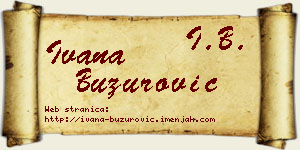 Ivana Buzurović vizit kartica